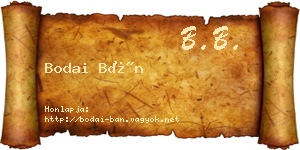 Bodai Bán névjegykártya